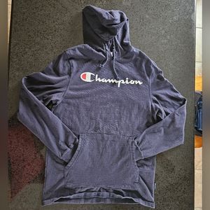 Champion Lightweight Blue Hoodie. Men's Medium.
